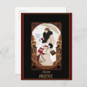 Carte Postale Joyeux Noël Art Déco Vintage (Devant / Derrière)