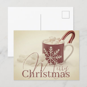 Carte Postale Joyeux Noël au cacao vintage