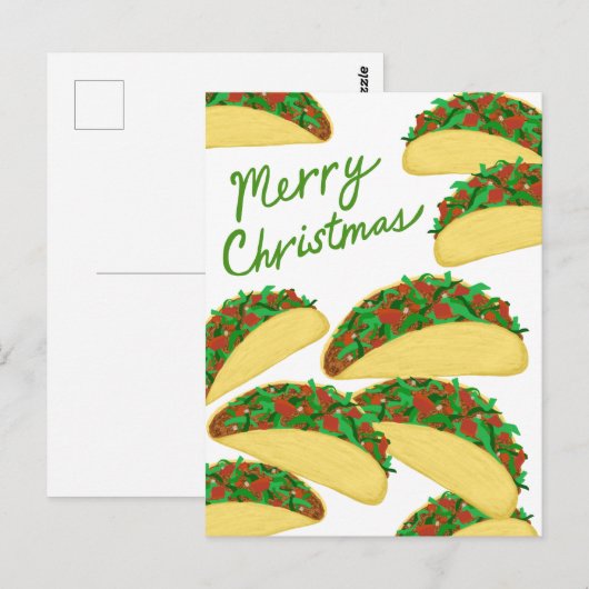 Carte Postale JOYEUX NOËL Avalanche de tacos Délicieuses Fêtes (Devant / Derrière)