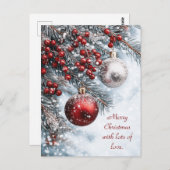 Carte Postale Joyeux Noël avec beaucoup d'amour. (Devant / Derrière)