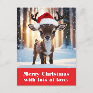 Carte Postale Joyeux Noël avec beaucoup d'amour.
