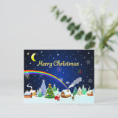 Carte Postale Joyeux Noël avec Crescent Moon (Debout devant)