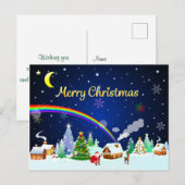 Carte Postale Joyeux Noël avec Crescent Moon (Devant / Derrière)