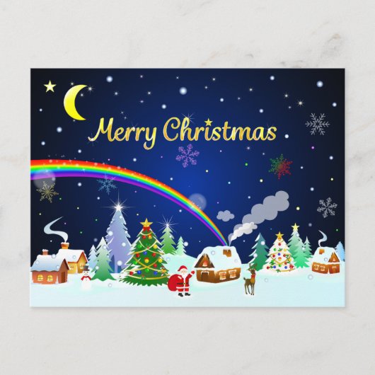 Carte Postale Joyeux Noël avec Crescent Moon (Devant)