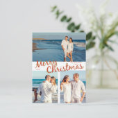 Carte Postale Joyeux Noël avec houx taillé 3 Photo Fêtes (Debout devant)