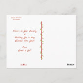 Carte Postale Joyeux Noël avec houx taillé 3 Photo Fêtes (Dos)