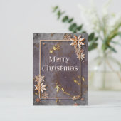 Carte Postale Joyeux Noël avec profondeur et cristaux de neige (Debout devant)