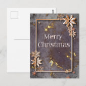 Carte Postale Joyeux Noël avec profondeur et cristaux de neige (Devant / Derrière)