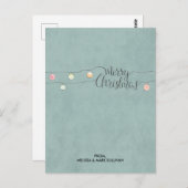 Carte Postale Joyeux Noël avec une chaîne d'ornements (Devant / Derrière)