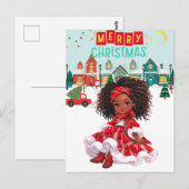 Carte Postale Joyeux Noël Black Girl Magic Melanin Xmas Fun (Devant / Derrière)