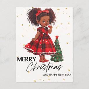 Carte Postale Joyeux Noël Black Girl Magic Melanin Xmas Fun