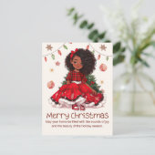 Carte Postale Joyeux Noël Black Girl Magic Melanin Xmas Fun (Debout devant)