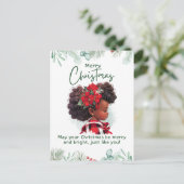 Carte Postale Joyeux Noël Black Girl Magic Melanin Xmas Fun (Debout devant)