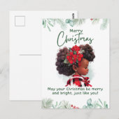 Carte Postale Joyeux Noël Black Girl Magic Melanin Xmas Fun (Devant / Derrière)