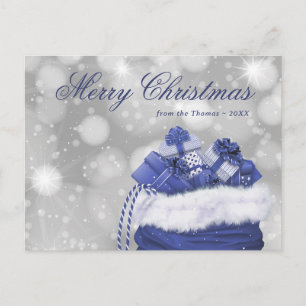 Carte postale Joyeux Noël bleu