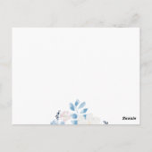 Carte Postale Joyeux Noël bleu aquarelle Fleur Cadre foncé (Dos)