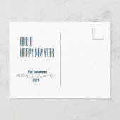 Carte postale Joyeux Noël bleu Photo Holiday (Dos)