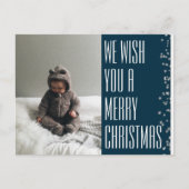 Carte postale Joyeux Noël bleu Photo Holiday (Devant)