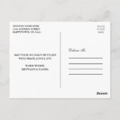 Carte Postale Joyeux Noël bleu Plaid Photo Mariage (Dos)