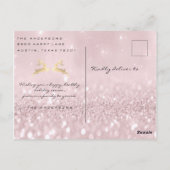 Carte Postale Joyeux Noël Blush Gold Spark Parties scintillant p (Dos)
