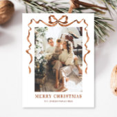 Carte Postale Joyeux Noël Boho Bow Ribbon 2 Photo