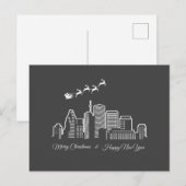 Carte Postale Joyeux Noël Bonne Année Houston Texas (Devant / Derrière)