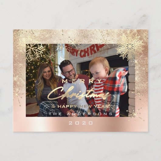 Carte Postale Joyeux Noël Bonne Année Parties scintillant de nei (Devant)