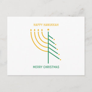 Carte Postale Joyeux Noël, Bonne Hanoukka