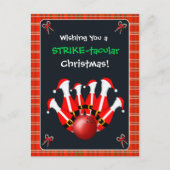 Carte Postale Joyeux Noël Bowling (Devant)