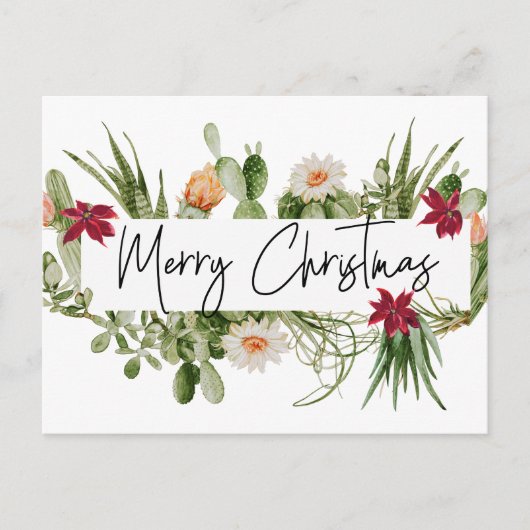 Carte Postale Joyeux Noël Cactus Plante grasse Sud-Ouest (Devant)