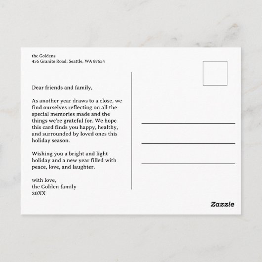 Carte Postale JOYEUX NOËL Cadeaux Présents Noël PERSONNALISÉ (Dos)