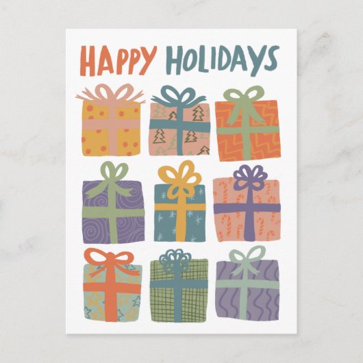 Carte Postale JOYEUX NOËL Cadeaux Présents Noël PERSONNALISÉ (Devant)