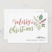 Carte Postale Joyeux Noël calligraphie (Devant / Derrière)