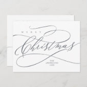 Carte Postale Joyeux Noël, Calligraphie de Vœux de Saison (Devant / Derrière)