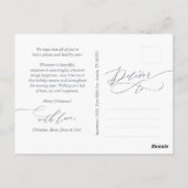 Carte Postale Joyeux Noël, Calligraphie de Vœux de Saison (Dos)