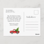 Carte Postale Joyeux Noël Camion de ferme rouge 4 Photo (Dos)