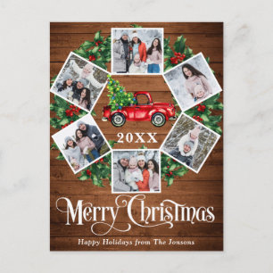 Carte Postale Joyeux Noël Camion de ferme rouge 6 Photo