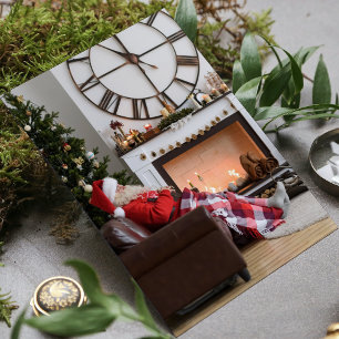 Carte Postale Joyeux Noël Chaleureux et confortable Père Noël Pe