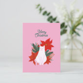 Carte Postale Joyeux Noël Chat Floral (Debout devant)