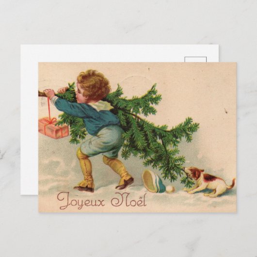 Carte Postale Joyeux Noël chien (Devant / Derrière)