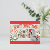 Carte Postale Joyeux Noël Chien de Fête (Debout devant)