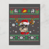 Carte Postale Joyeux Noël Chien moche Schnauzer Santa Hat (Devant)