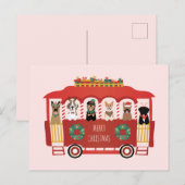 Carte Postale Joyeux Noël Chiens de vacances Trolly (Devant / Derrière)