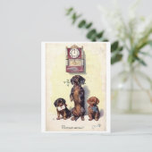 Carte Postale Joyeux Noël chiens Teckel (Debout devant)