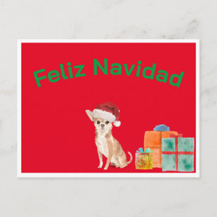 Carte Postale Joyeux Noël Chihuahua rouge de Noël