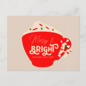 Carte Postale Joyeux Noël Chocolat chaud brillant Mug rouge (Devant)