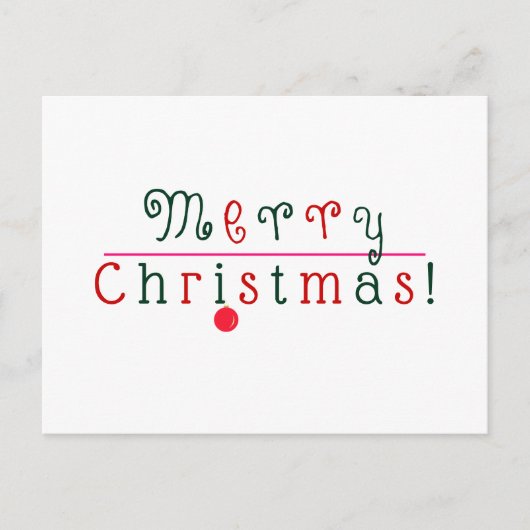 Carte Postale Joyeux Noël Colorful Script & Hanging Ornament (Devant)