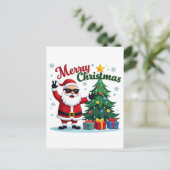 Carte Postale Joyeux Noël | Conception père Noël & Arborescence (Debout devant)