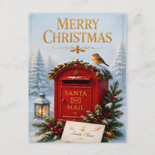 Carte Postale Joyeux Noël Courrier du Père Noël Vacances d'Hiver