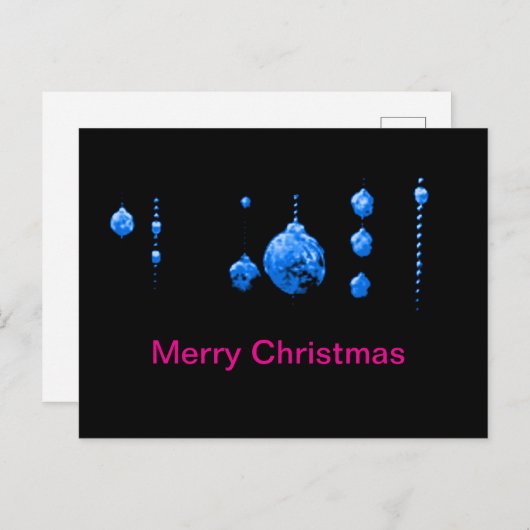 Carte Postale Joyeux Noël Dancing Balls Bleu j Gibney Zazzle (Devant / Derrière)